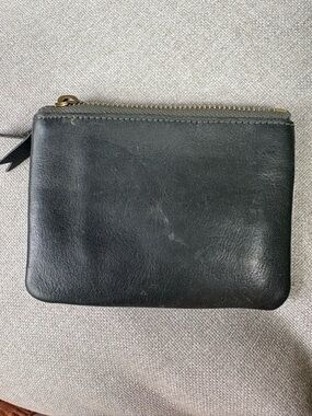 Madewell Black Leather Zip Pouch